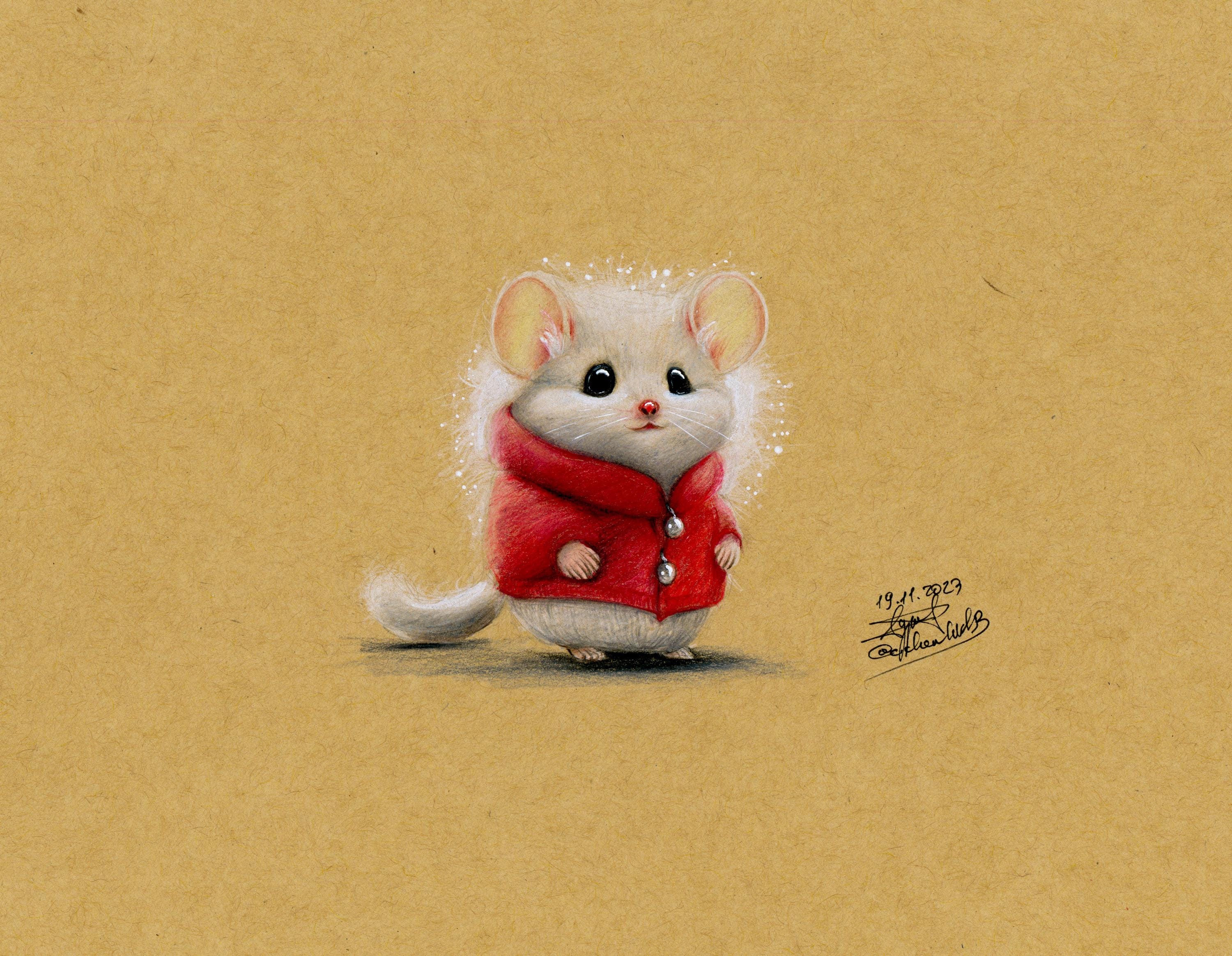 かわいいネズミの鉛筆画 - 気まぐれなアートプリント - Etsy 日本