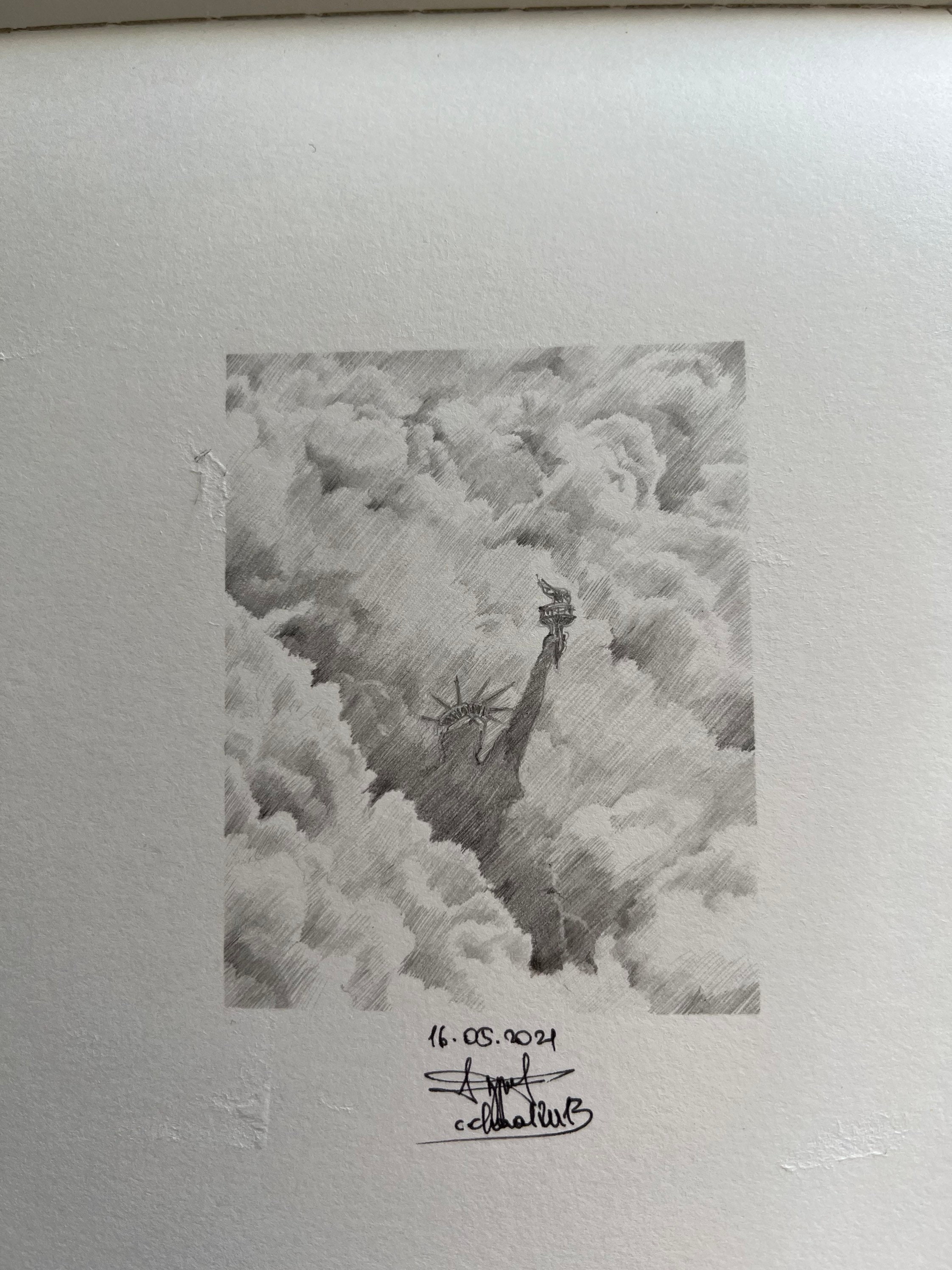 Statue of Liberty ORIGINAL Drawing Etsy