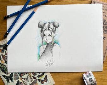 Beautiful Portrait Drawing - Pencil Illustration - decoration idea - Beautiful drawing - cute portrait art