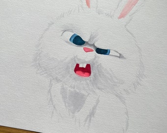Angry rabbit  - fun sketch - marker art - funny drawing