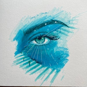Abstract eye drawing  - eye sketch - marker art - multiple color art