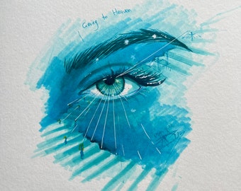 Abstract eye drawing  - eye sketch - marker art - multiple color art