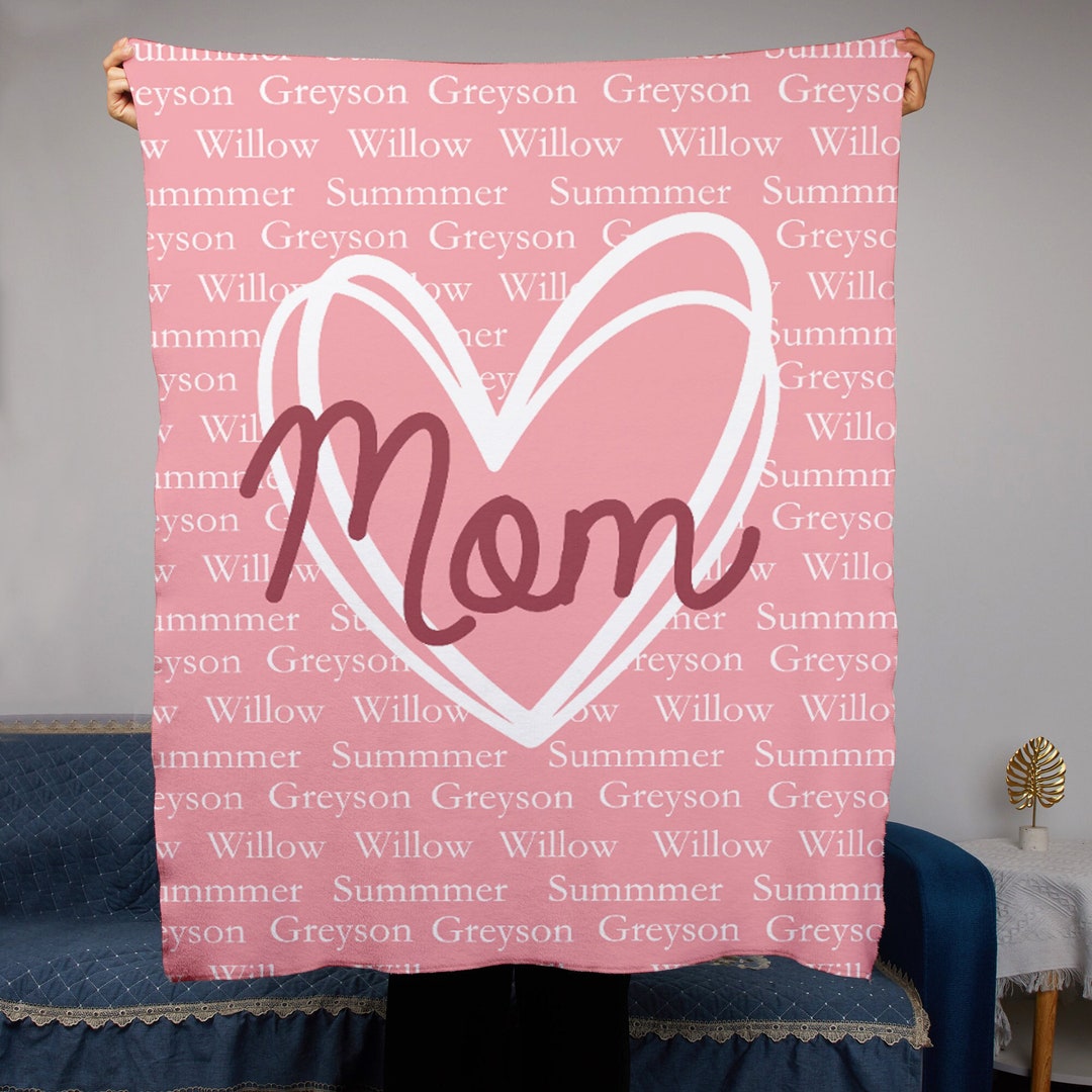 Personalized Name Blanket for Mom,customized Name Blankets for Grandma