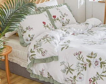 Sage Green Floral Bedding - Etsy