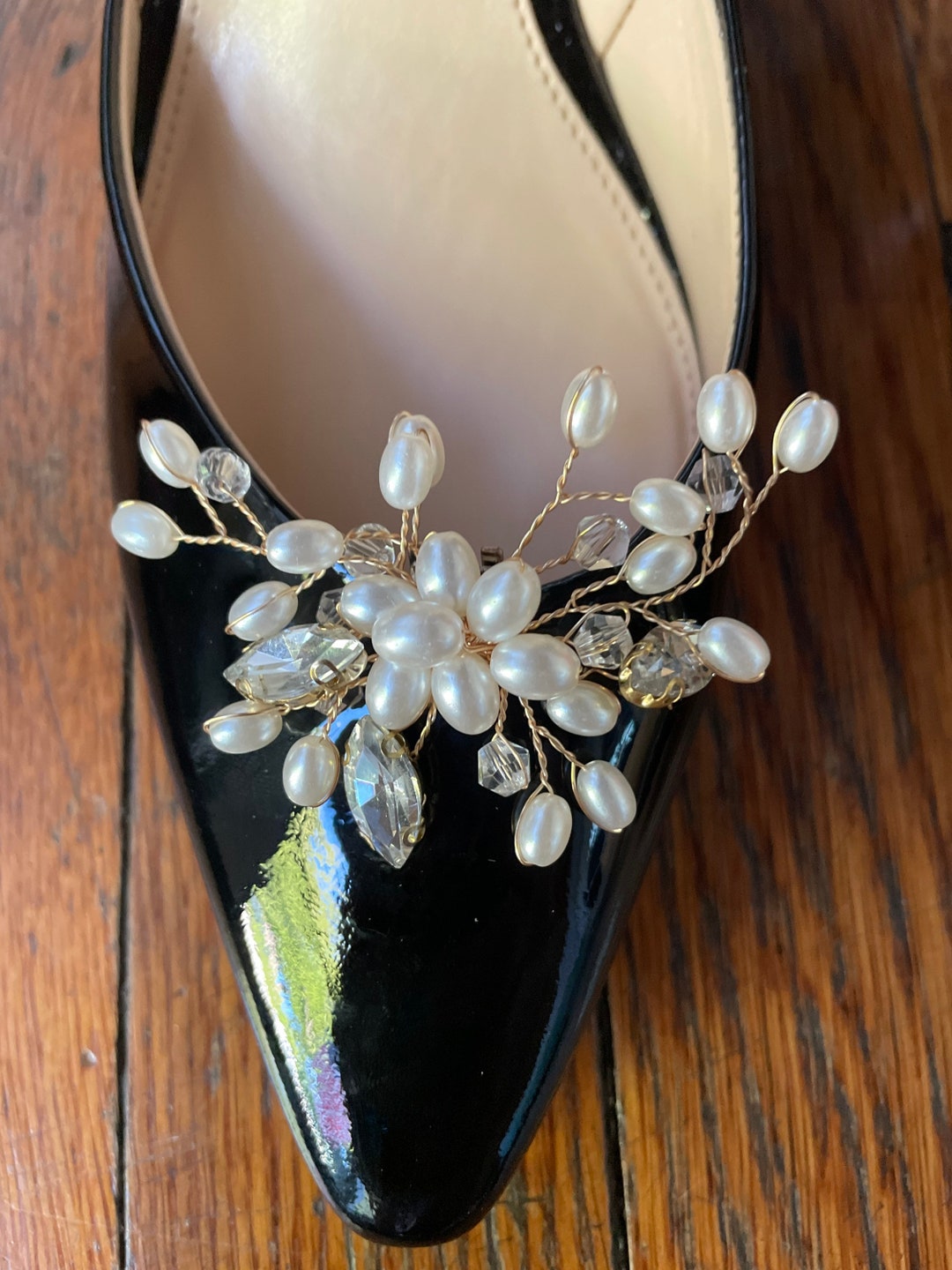 Pearl and Rhinestone Decorative Shoe Clips 2 Shoe Clips Etsy