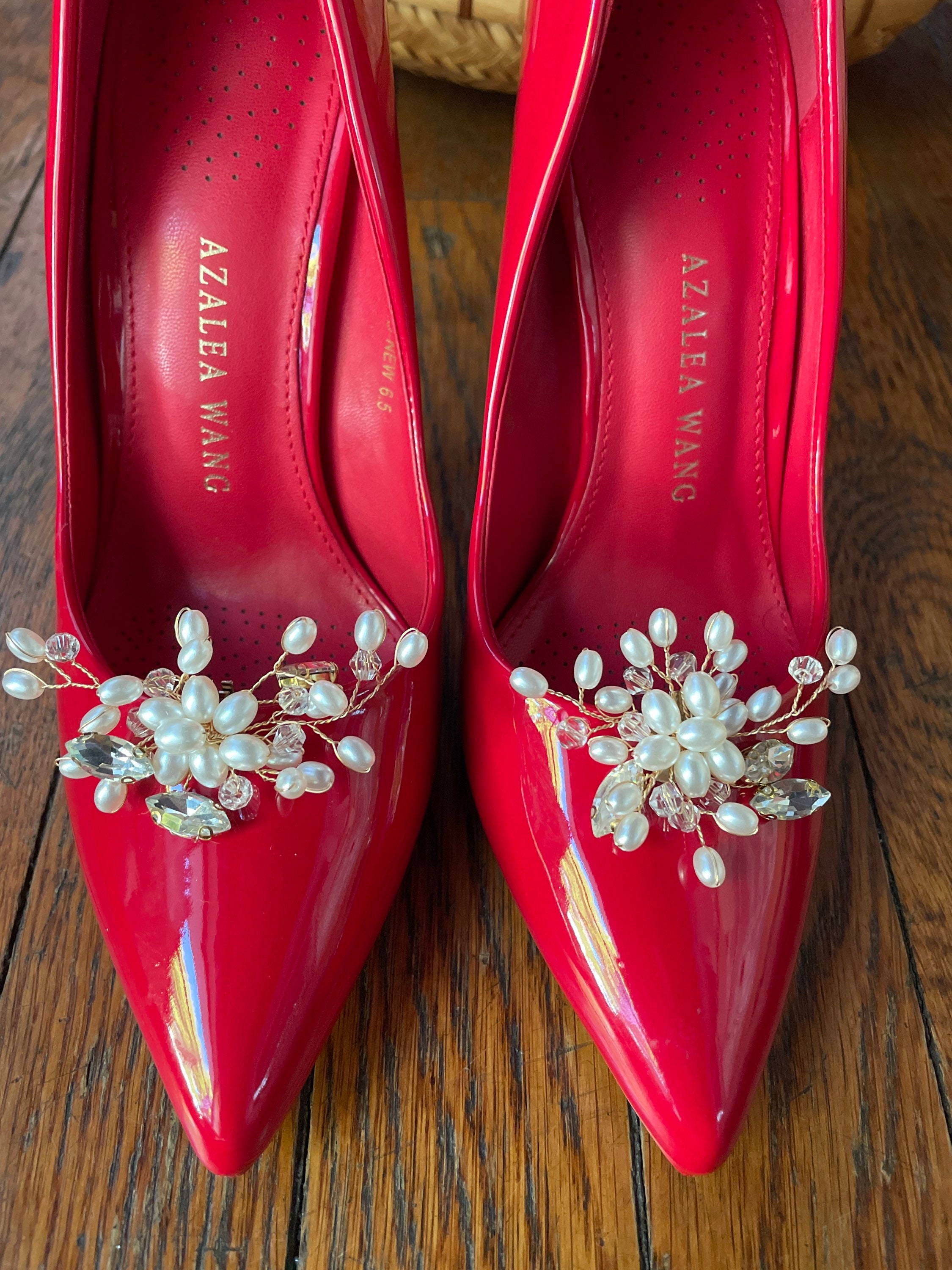 Pearl and Rhinestone Decorative Shoe Clips 2 Shoe Clips Etsy