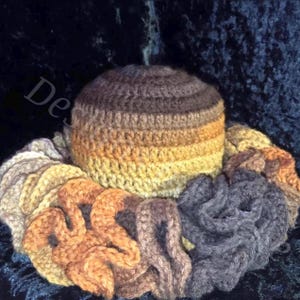 Gorro de moca con volantes de lujo / Ganchillo