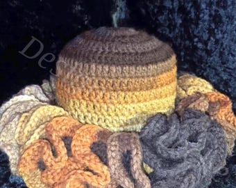 Couture Stitch Collection Crochet Ruffle Hat camouflage Camo Deluxe Ruffle Hat | Crochet - Etsy main image 4