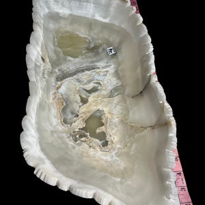 White Onyx  Rustic Edges/Elegant bowl /20&quot;x9x3&#39;/decorative bowls/center piece/stone bowl/Elegant Bowl/Radiant Bowl/Curved Edge Bowl RB001