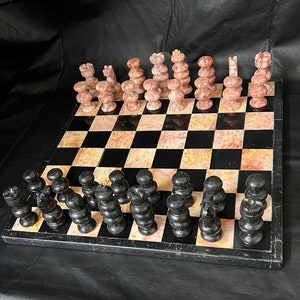 Chess set Handcrafted Onyx & Marble (lg) | Best Selling Chess set | gifts for him/ Father's Day gifts, Best Gifts for every occasion 13"X13"