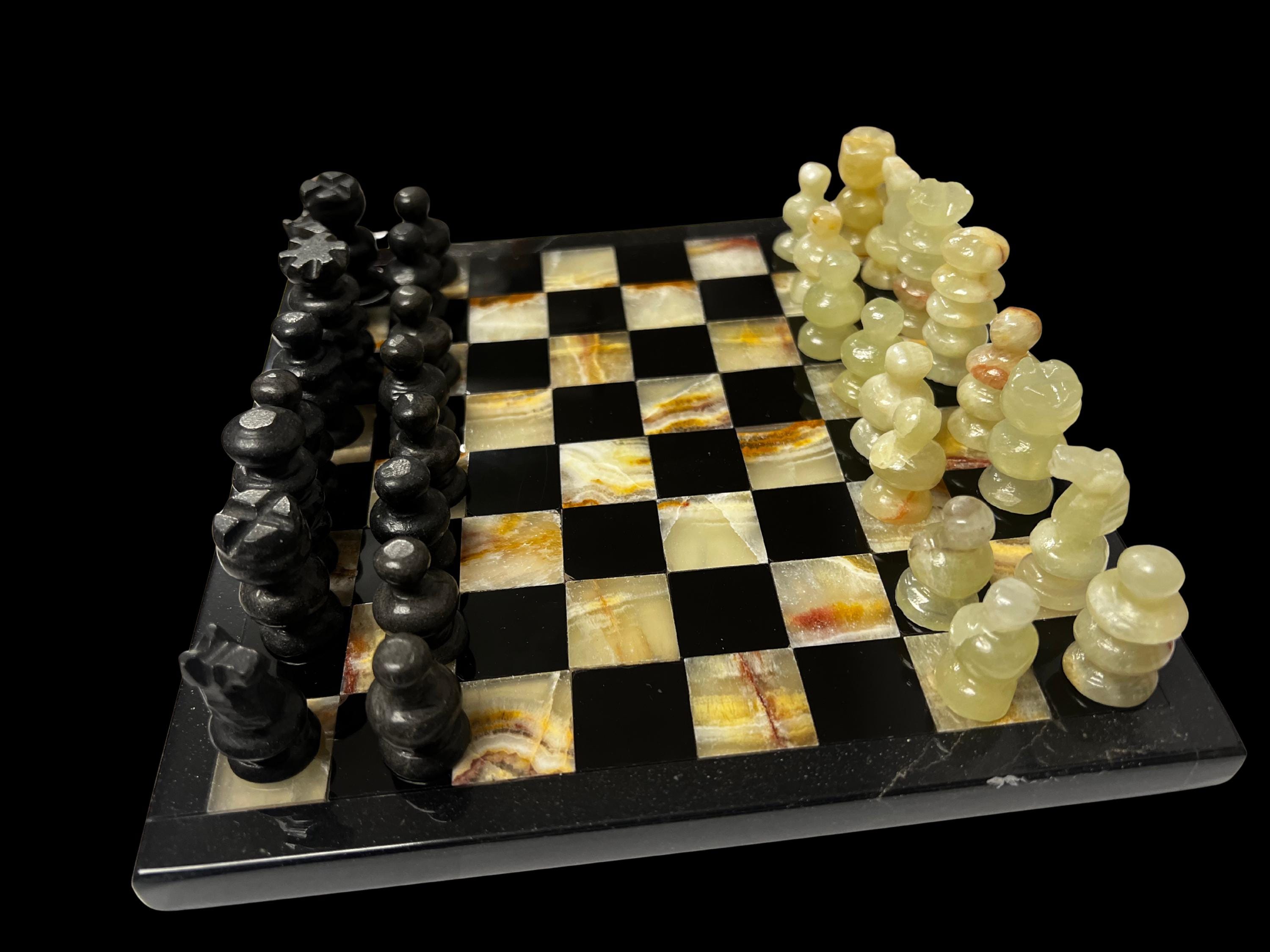 Jeu d'échec Onyx blanc et noir