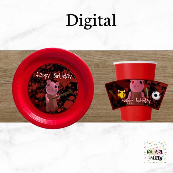 Roblox Piggy Plates and Cups Labels Digital Etsy