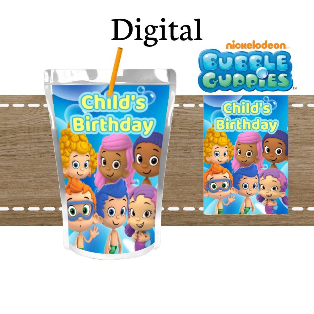 Bubble Guppies Juice Pouch Labels Digital Etsy