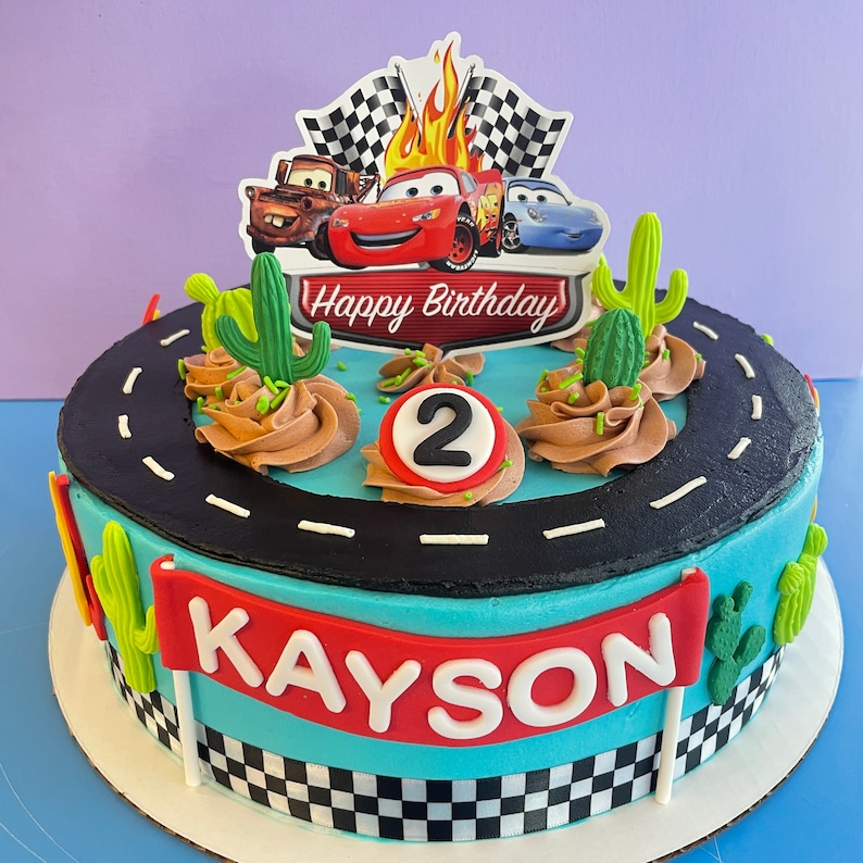 Printable Cars Cake Topper Birthday Party Cars Cake Decorations