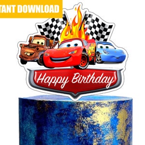Topper de Bolo Carros Imprimíveis· Festa de Aniversário· Carros · Decorações de Bolo · Baixar ·ARQUIVO DIGITAL