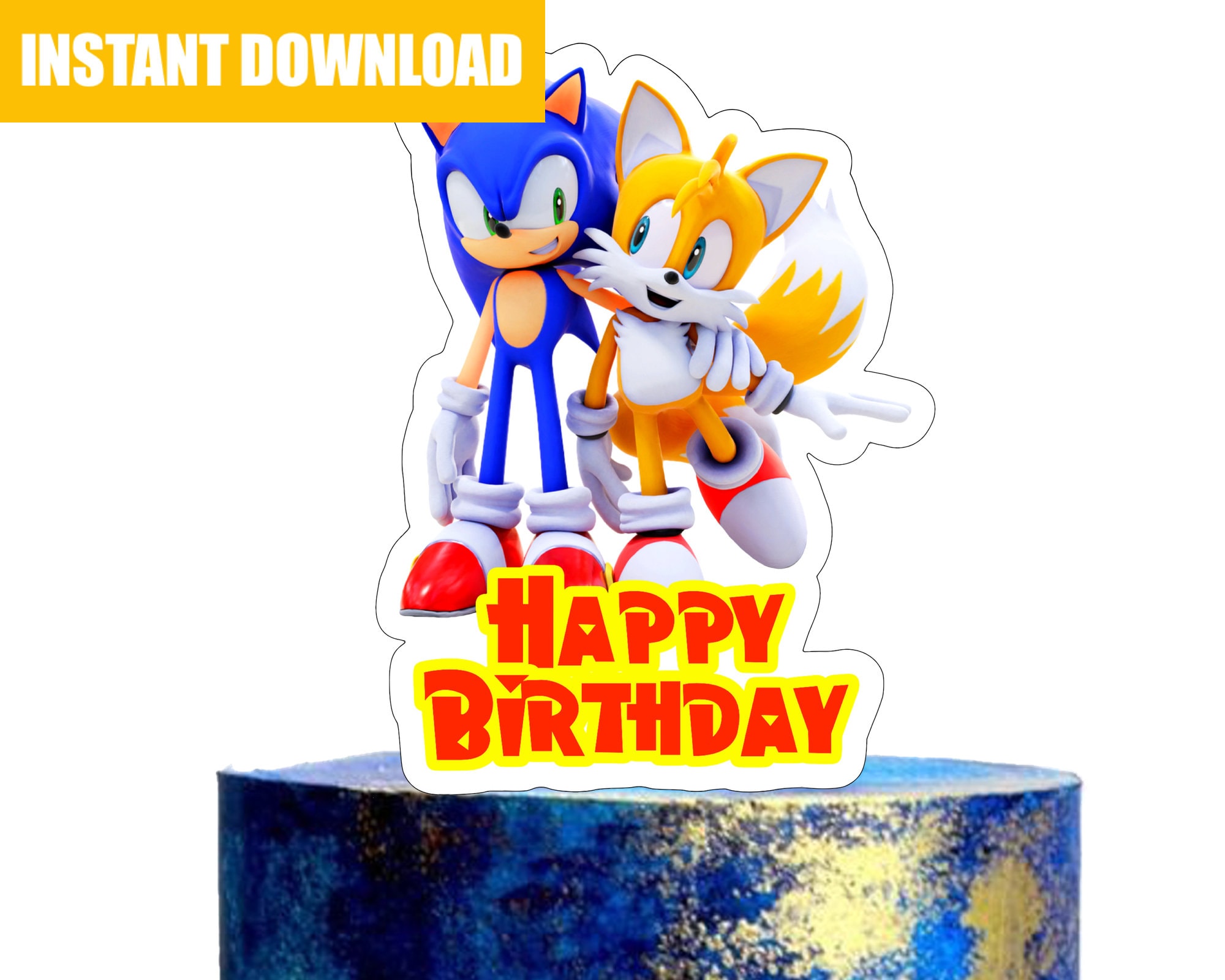 Sonic The Hedgehog and Tails Edible Cake Topper Image ABPID01258 