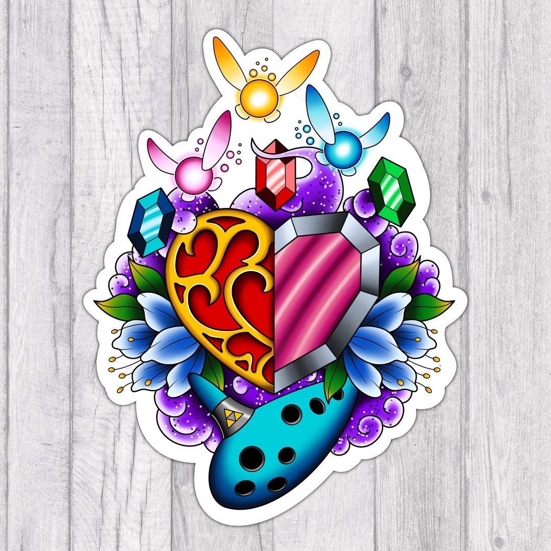 Zelda Heart Container Vector Zelda Heart Container Mashup | Premium Water-proof Vinyl Sticker Set ...