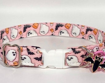Cat Collar- "Ghosts & Bats" Adjustable Breakaway Collar
