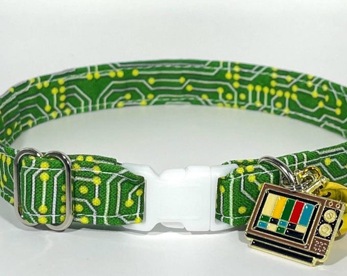 Cat Collar- “Circut Cat” Adjustable Breakaway Collar