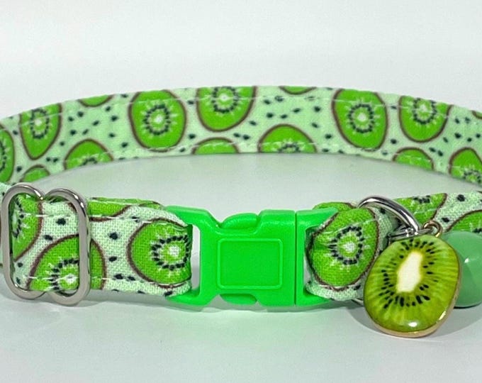 Cat Collar- "Kiwi Fruit" Adjustable Breakaway Collar