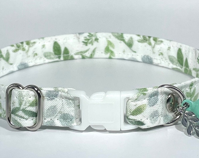 Cat Collar- "Ivy & Fern" Adjustable Breakaway Collar
