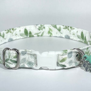 Cat Collar- "Ivy & Fern" Adjustable Breakaway Safety Quick-Release Collar, fern, ivy, plants, gardening, outdoors, plant, earthy, sage, wild