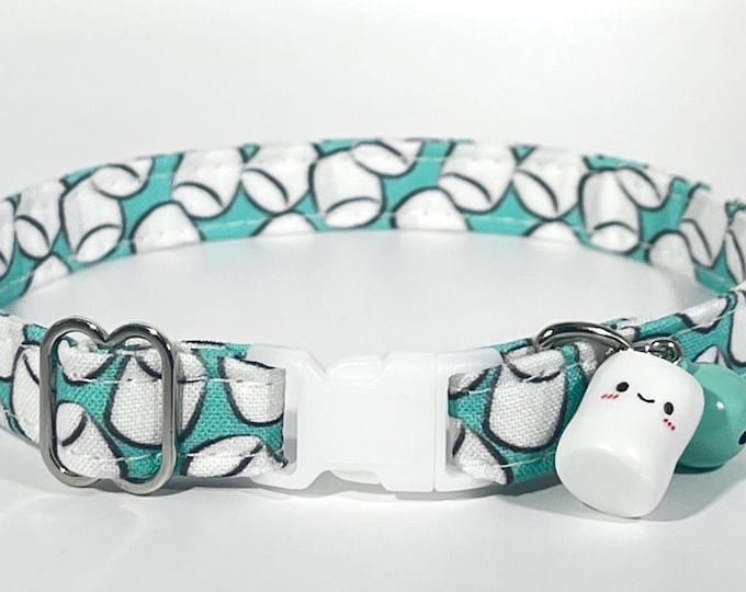 Cat Collar- "Marshmallows" Adjustable Breakaway Collar