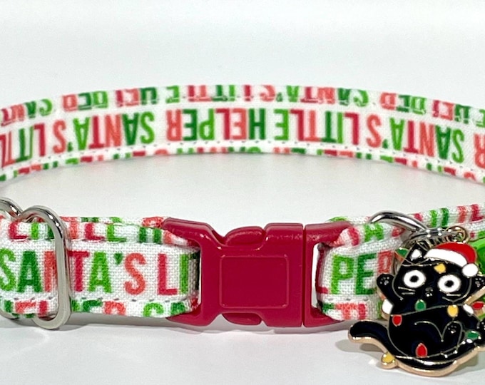 Cat Collar- “Santa’s Little Helper” Adjustable Breakaway Collar