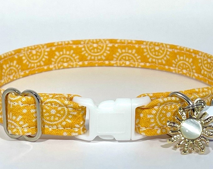 Cat Collar- “Boho Sunshine" Adjustable Breakaway Collar