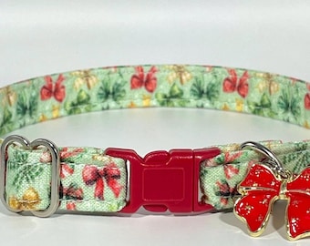 Cat Collar- "Little Christmas Bows” Adjustable Breakaway Collar