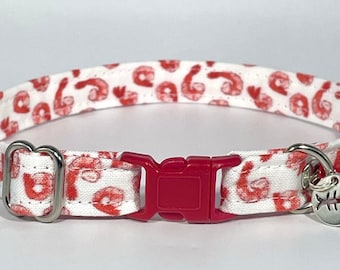 Cat Collar- "Jumbo Shrimp” Adjustable Breakaway Collar