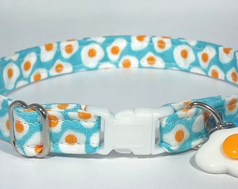 Cat Collar- "Fried Eggs" Adjustable Breakaway Collar