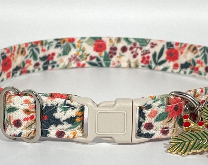 Cat Collar- "Festive Florals” Adjustable Breakaway Collar