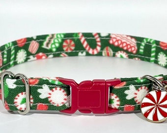 Cat Collar- "Christmas Candies” Adjustable Breakaway Collar