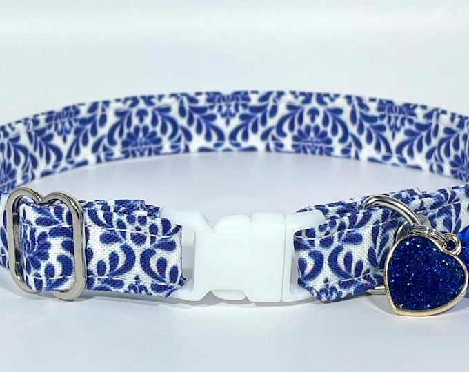 Cat Collar- “Pretty in Porcelain” Adjustable Breakaway Collar