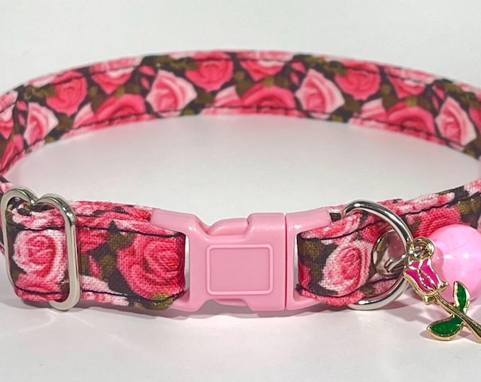 Cat Collar- “Roses” Adjustable Breakaway Collar