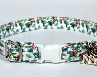Cat Collar- "Winter Holly” Adjustable Breakaway Collar