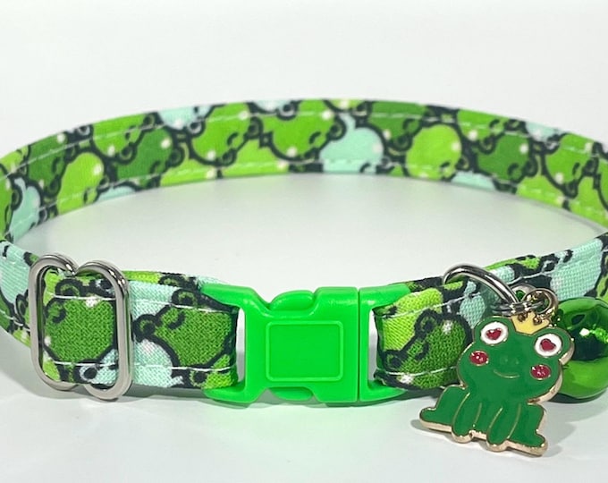 Cat Collar- "Frogs" Adjustable Breakaway Collar