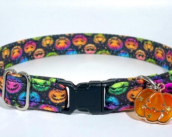 Cat Collar- "Ghoulish Pumpkins" Adjustable Breakaway Collar