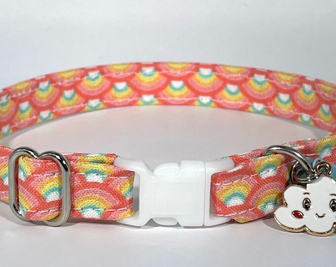 Cat Collar- “Rainbows” Adjustable Breakaway Collar