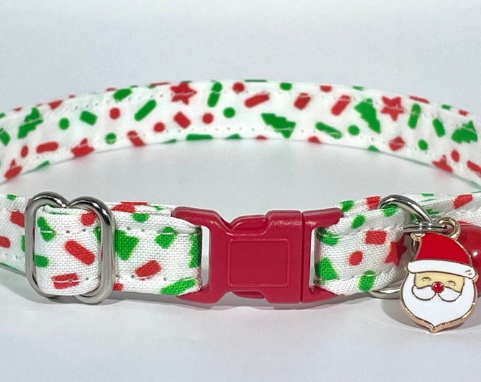 Cat Collar- "Christmas Sprinkles” Adjustable Breakaway Collar