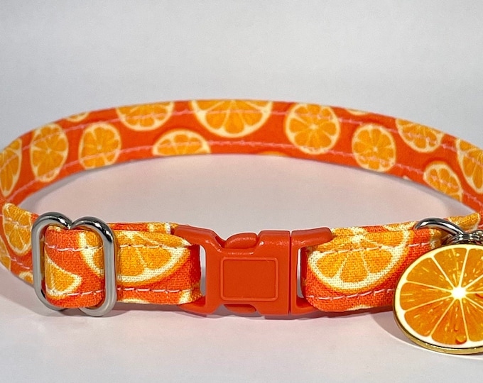 Cat Collar- “Orange Slices" Adjustable Breakaway Collar