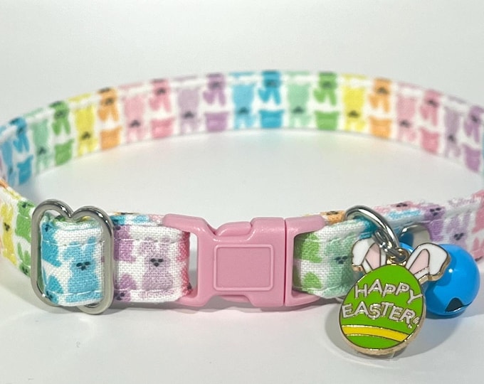 Cat Collar- “Easter Bunnies” Adjustable Breakaway Collar