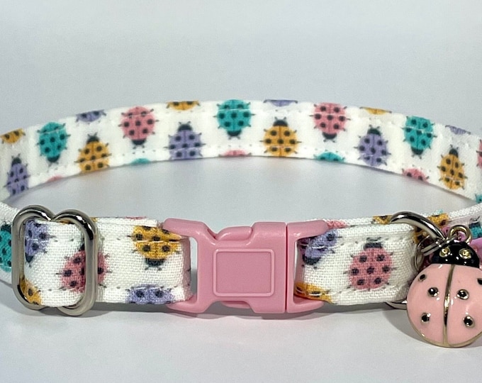 Cat Collar- “Ladybugs” Adjustable Breakaway Collar