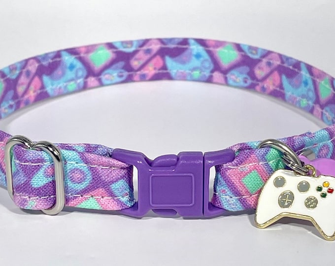 Cat Collar- "Gamer Kitty" Adjustable Breakaway Collar