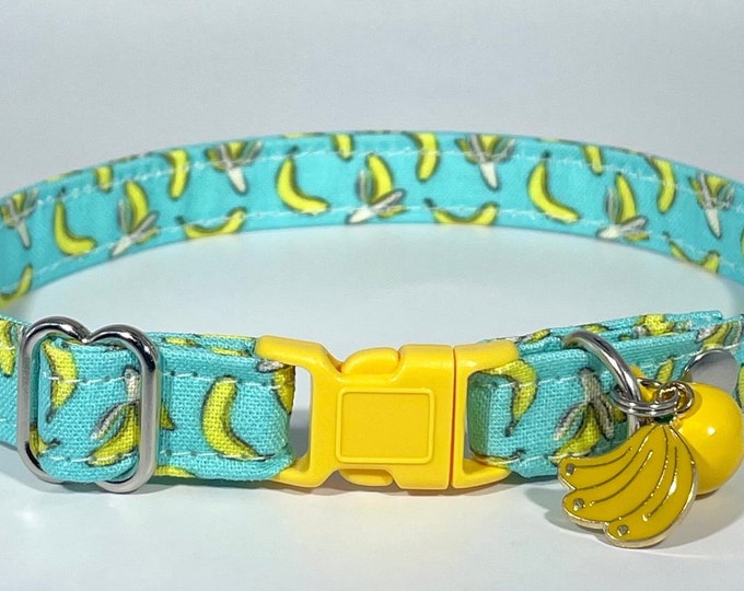Cat Collar- "Go Bananas!” Adjustable Breakaway Collar