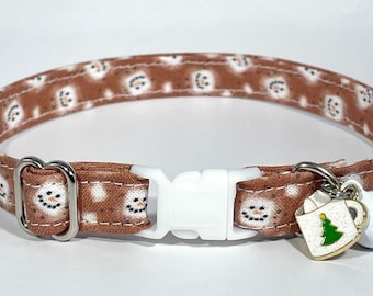 Cat Collar- "Hot Cocoa and Marshmallows” Adjustable Breakaway Collar