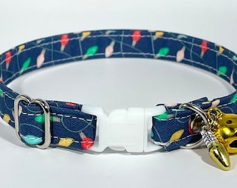 Cat Collar- "Christmas Lights” Adjustable Breakaway Collar