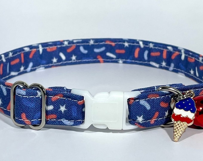 Cat Collar- “Star-Spangled Sprinkles" Adjustable Breakaway Collar