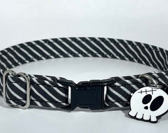 Cat Collar- “Spooky Stripes” Adjustable Breakaway Collar